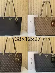 2024 New GUES Women's Bag Large Capacity High Beauty Forest Series Lightweight Shopping Printed Solid Color Tote Bag Handbag