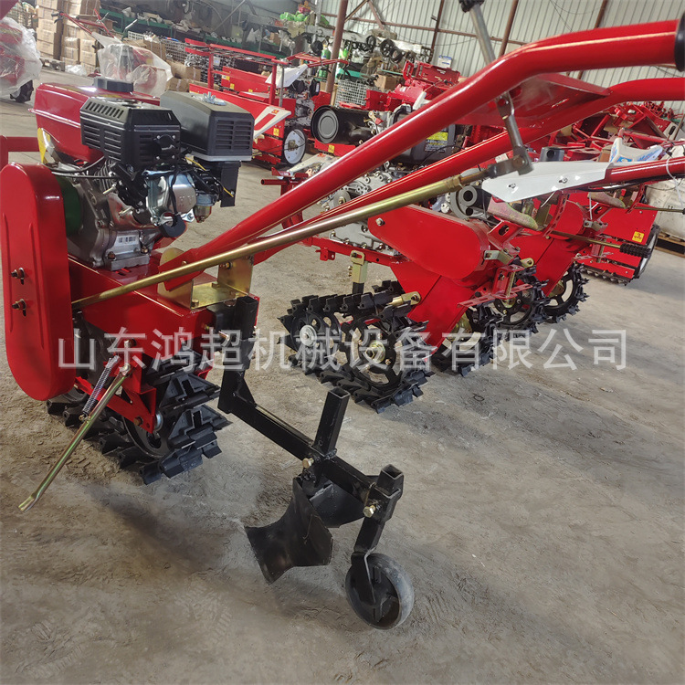 手扶式播种施肥机 玉米辣椒开沟培土机链轨式追肥机
