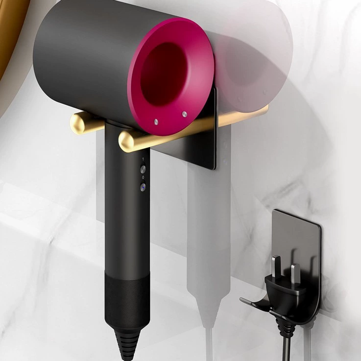 Держатель для фена на стену (Dyson), корпус из алюминия Space, без сверления и крепления винтами