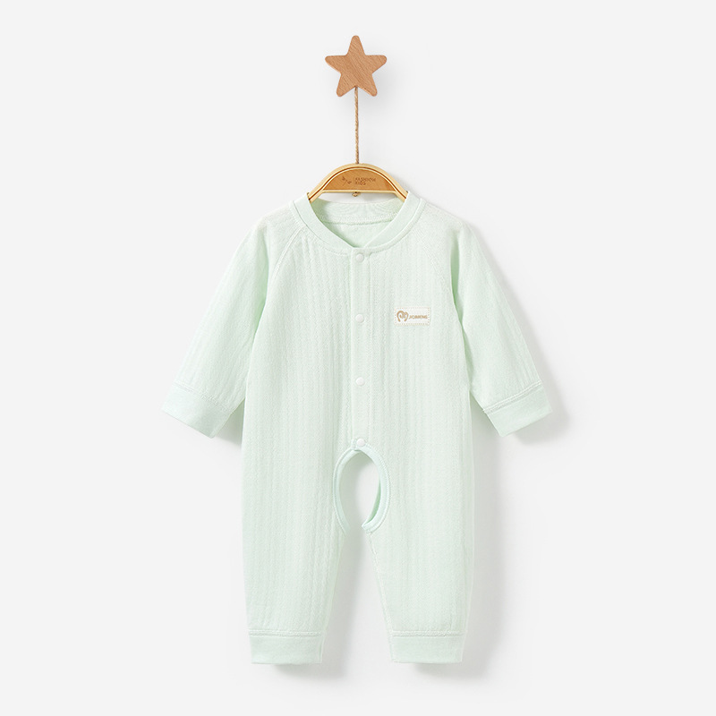 Mono para bebé para primavera, otoño e invierno, ropa de dormir unisex, pelele de algodón puro con abertura en la entrepierna, ropa para recién nacido.
