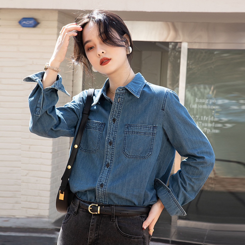 Trendy Retro Soft Denim Shirt for Women 2025 Spring New French Stylish Loose Layered Shirt Jacket