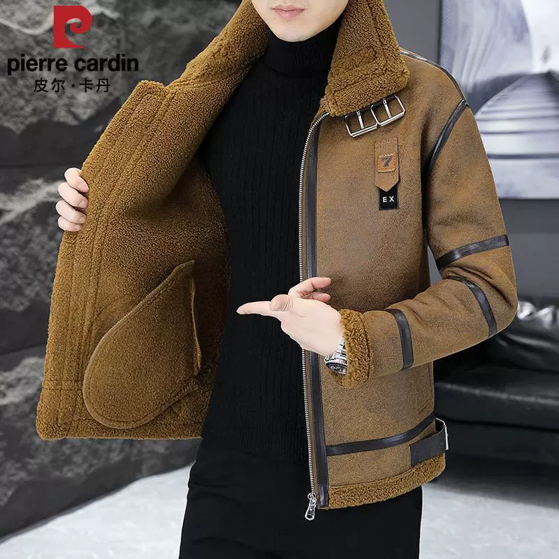 Pilkatan зимняя меховая куртка мужская пуховая толстая корейская замша трендовая куртка из ягненка