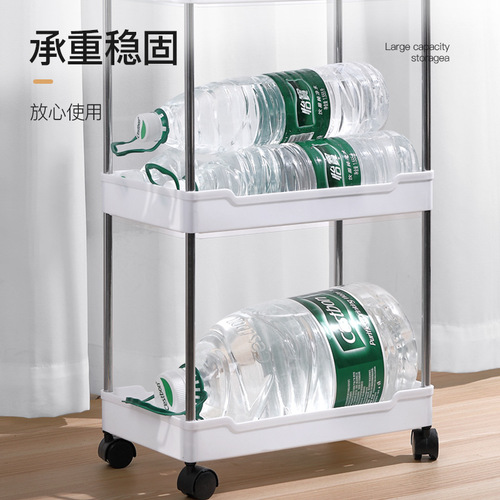 Trolley rack floor-standing multi-layer bathroom toilet sandwich living room kitchen layered rack storage trolley