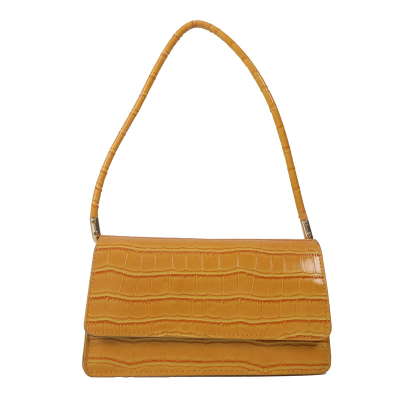 Elegante moda simple color sólido patrón de piedra ins bolsa de axilas mujer 2023 otoño nuevo bolso de hombro bolso de moda