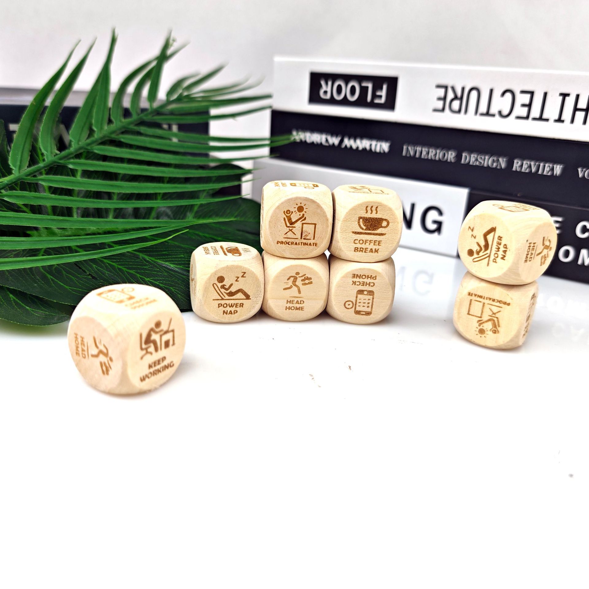 25mm dados de madera regalos de Navidad Día de San Valentín citas gourmet decisiones de cine deportes dados