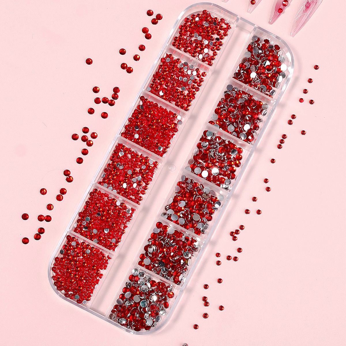 Joyas de manicura 12 ga acrílico transfronterizo conjunto explosivo AB mezcla taladro plano taladro de manicura de color al por mayor