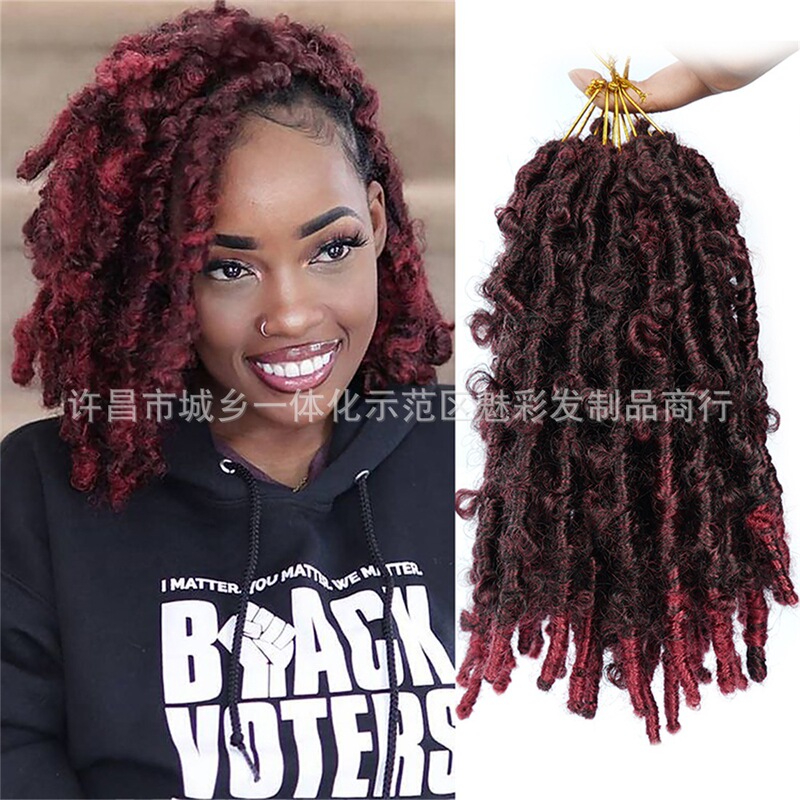 European and American wig chemical fiber crochet hair female butterfly braid African dirty braid Butterfly locs hair