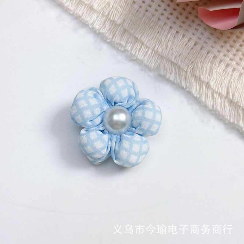 糖果色格子花朵辅料充棉五瓣花头饰发夹DIY饰品服饰配件装饰辅料|undefined