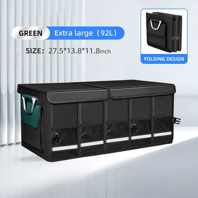 large capacity car folding | Car storage bag/box - extra-large-703530-capacity-92l-pine-green