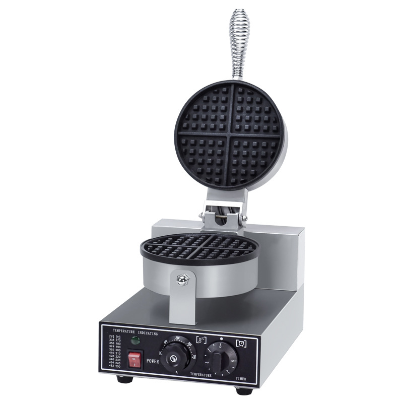 Máquina para hacer gofres de uso comercial, estándar americano/europeo de 110V, placa doble en forma de corazón, gofrera comercial de cuatro hojas.