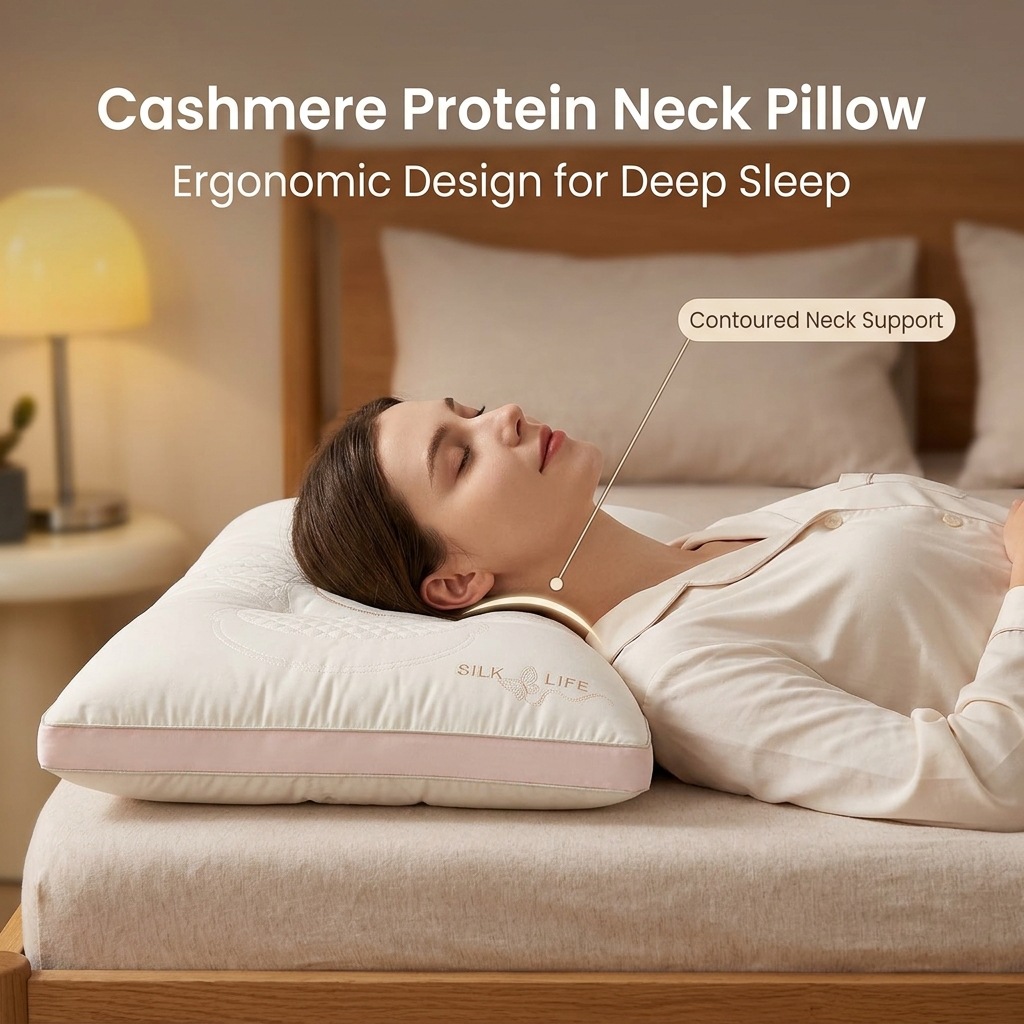 Carefully selected cashmere protein neck pillow