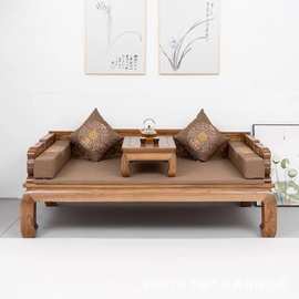 老榆木罗汉床实木新中式贵妃榻民宿客厅家具家用客厅实木沙发