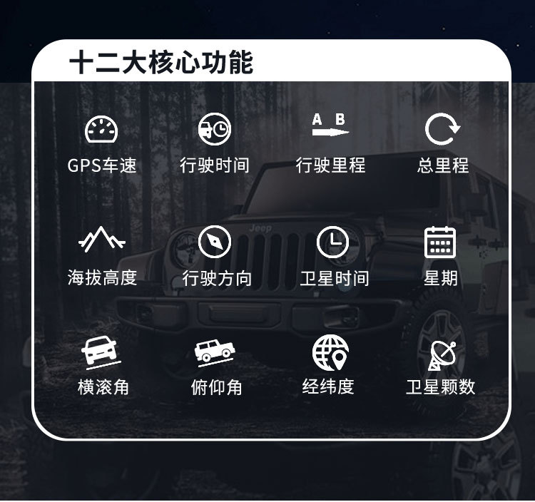 Car HUD head-up display GPS multi-function car speedometer altitude time compass display
