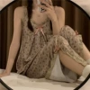 428# green floral short long