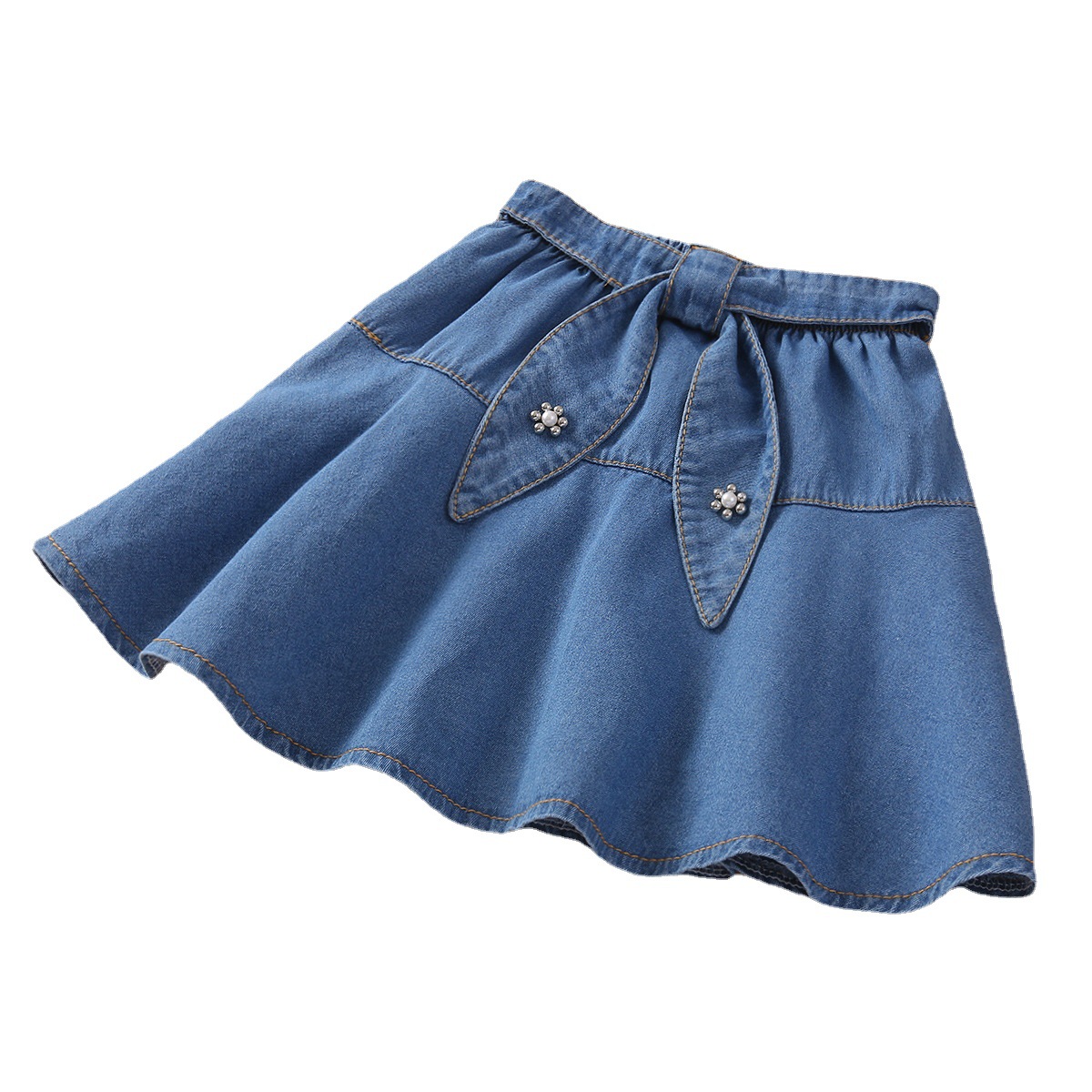 Falda corta de mezclilla para niñas de Primavera de moda azul 2021 nuevo estilo coreano falda de niña para niños vestido de princesa