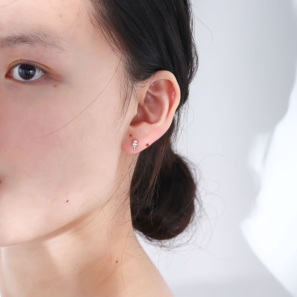 S925 plata esterlina diamante helado pendientes chica femenina elegante lindo diseño creativo pendientes oreja joyería femenina