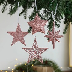 越境プラスチックピンク粘粉金粉クリスマスペンダント創意クリスマスツリー装飾用品ペンダントシーンアレンジ