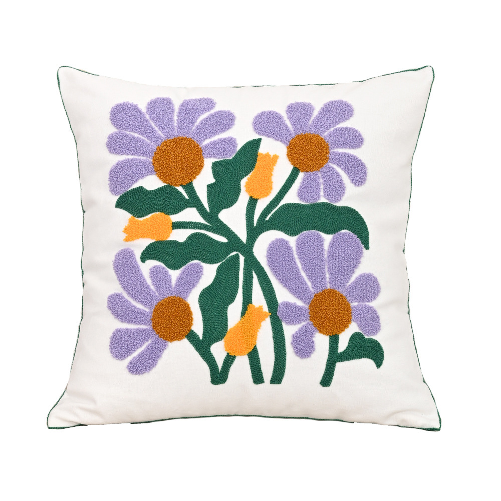 Nordic ins sala de estar toalla bordada sofá almohada cojín pequeño modelo fresco habitación almohada de respaldo de cabecera funda de almohada