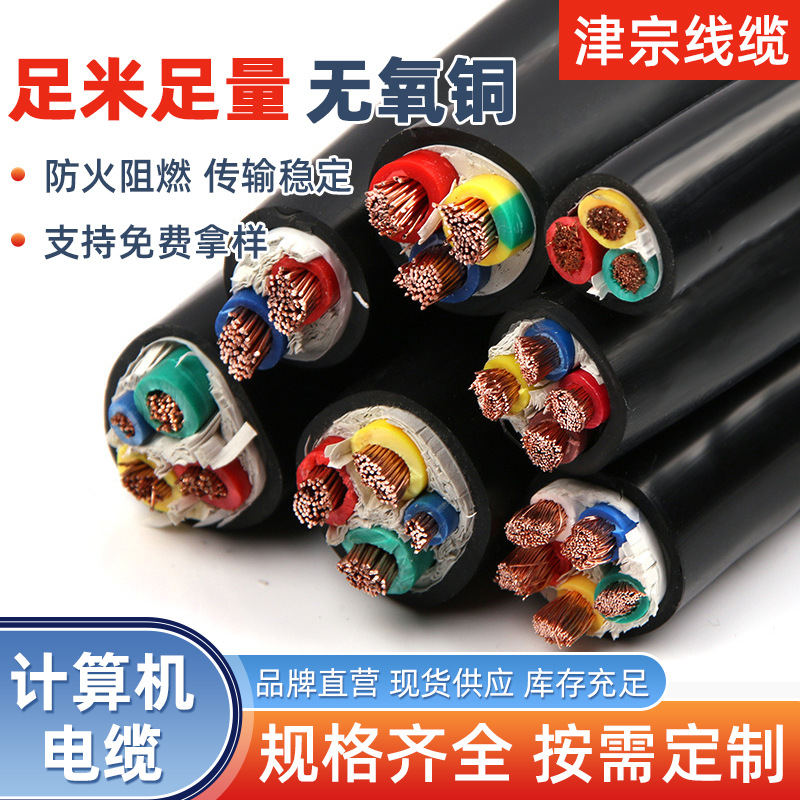 天津厂家计算机电缆 DJYPVP DJYPVPR阻燃屏蔽电缆黑色 1米价