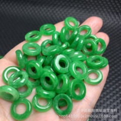 翡翠乾青円環小玉環diyアクセサリー大孔平安環部品ブレスレット玉円卸売り