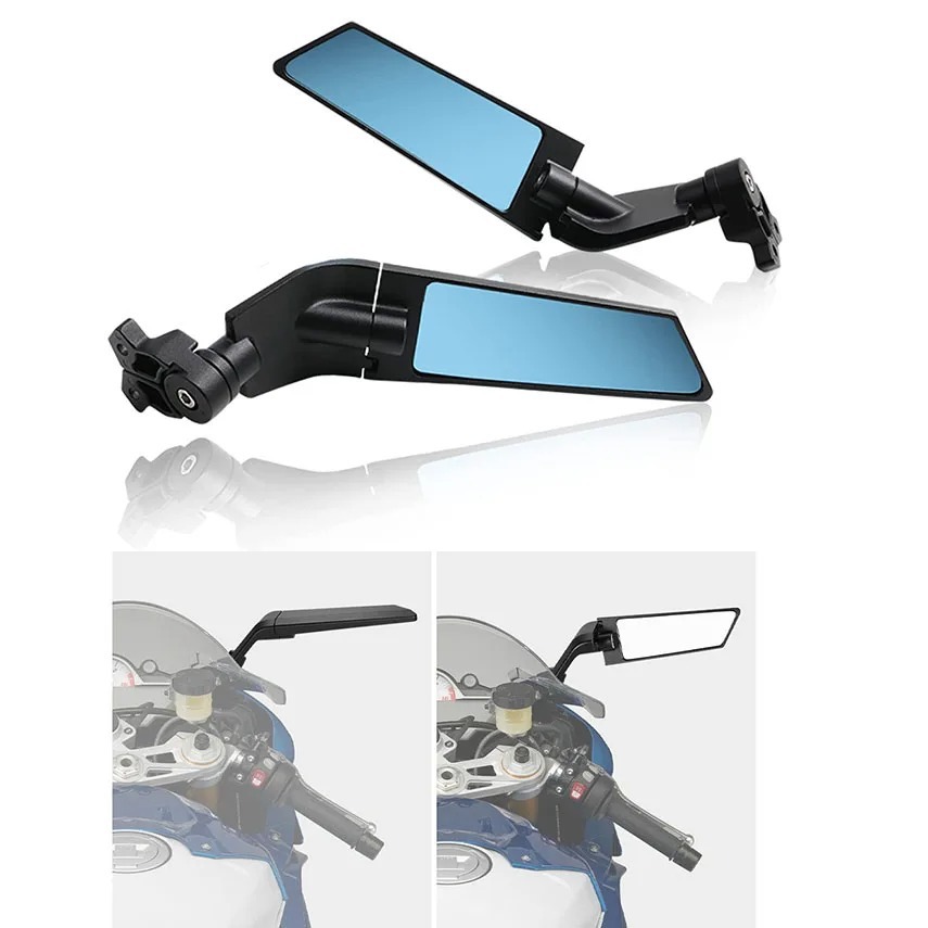 Cross-border modified motorcycle rearview mirror suitable for Kawasaki Suzuki Honda modified sports car fixed wing rotatable