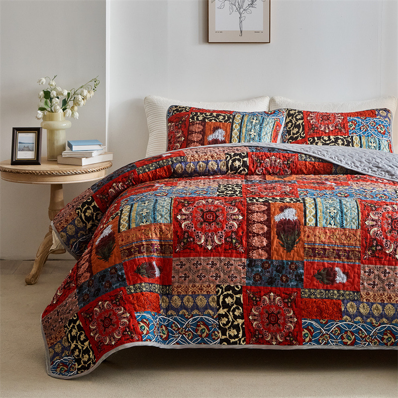 Cross-Border Foreign Trade Exclusive European Bohemian Digital Print Bed Cover Wholesale Bedding_voghion.com