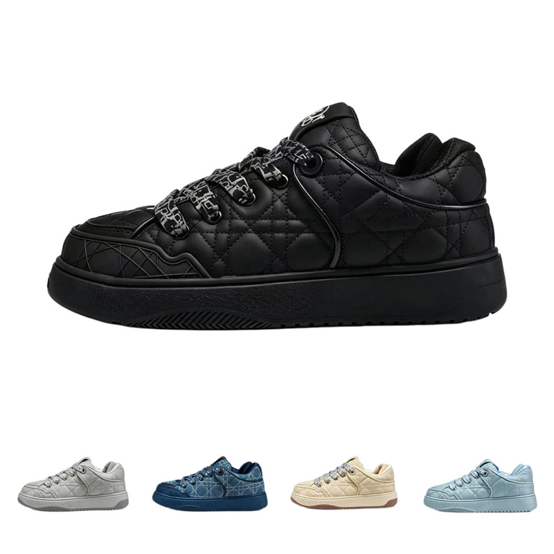 DiB9S Skate Sneakers leather round-toe men's thick-soled low-top skateboard shoes with a 5cm height increase DiB9S Skate Sneakers leather round-toe men's thick-soled low-top skateboard shoes with a 5cm height increase