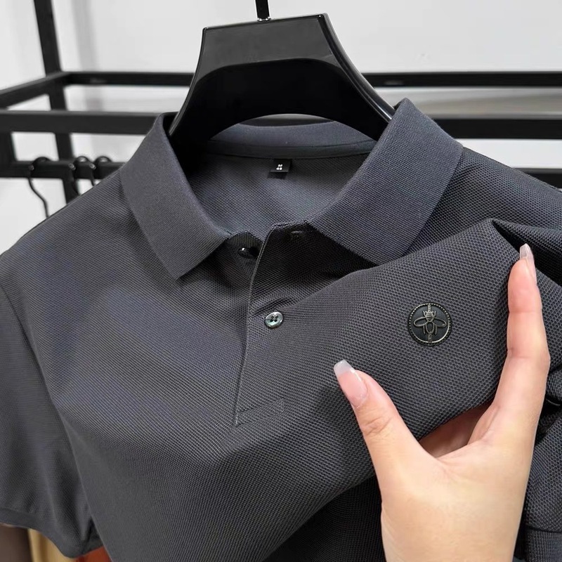 大きいサイズのトレンディなブランドカウンター本物の半袖 Tシャツメンズポロ Tシャツ 2025 夏の新しいお父さん着用紳士服|undefined