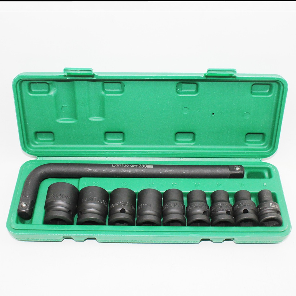 大飞12.5mm六角12角10件套套筒扳手1/2套筒组套白色套筒黑色套装