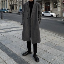 2025冬季毛呢大衣男士英伦风防寒加厚过膝中长款风衣宽松呢子外套
