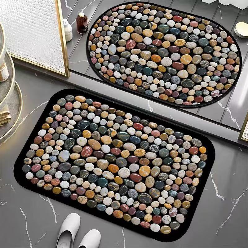 Piso de baño de guijarros transfronterizos esterilla de absorción de barro de algas esterilla de suelo antideslizante esterilla de suelo de baño esterilla de suelo antideslizante