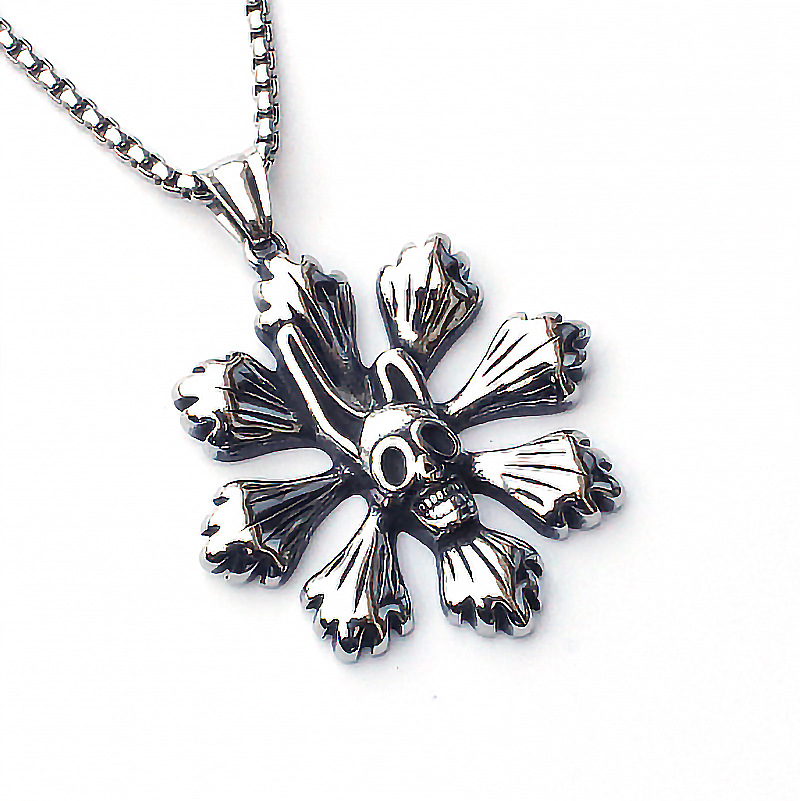 2026 Großhandel für Außenhandel Schmuck Europäische und amerikanische personalisierte Retro-Herren-Titan-Schmuckstücke mit fliegendem Drachen- und Eiswolfmotiv_voghion.com