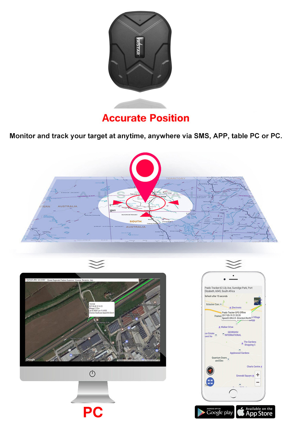 Tk905C 20000 Mah Built-In Lithium Battery Gps Locator Tracking Standby Long Global Applicable Strong Magnet