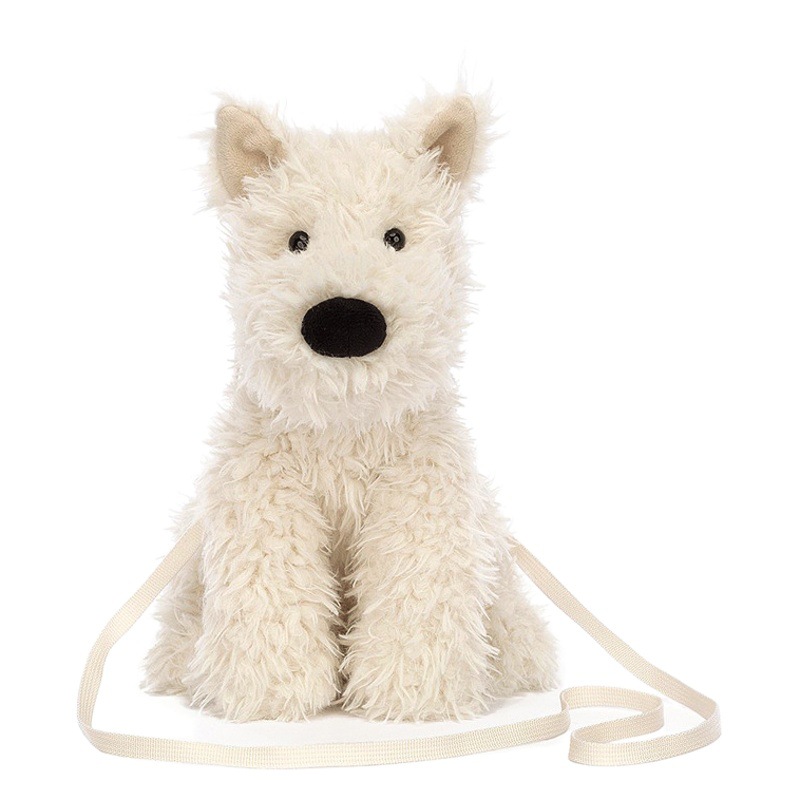 2023 New West Highland muñeca bolsa de dibujos animados de peluche de juguete muñeca bolsa de mensajero lindo perrito bolsa de regalo