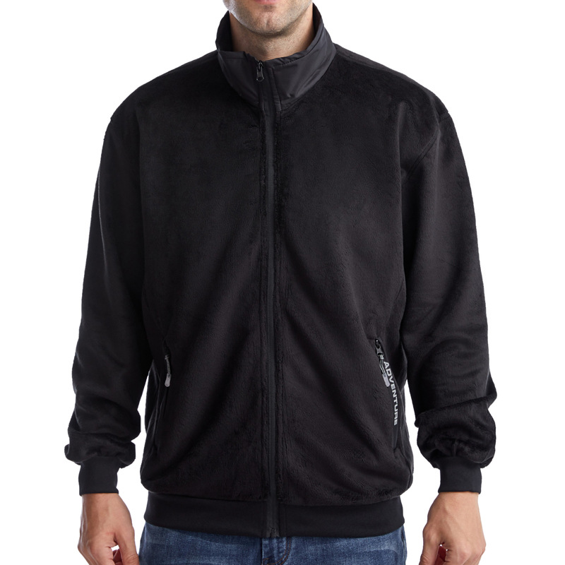 New outdoor fleece men's warm double-sided fleece coat plus fleece sweater cross-border foreign trade Z2386
