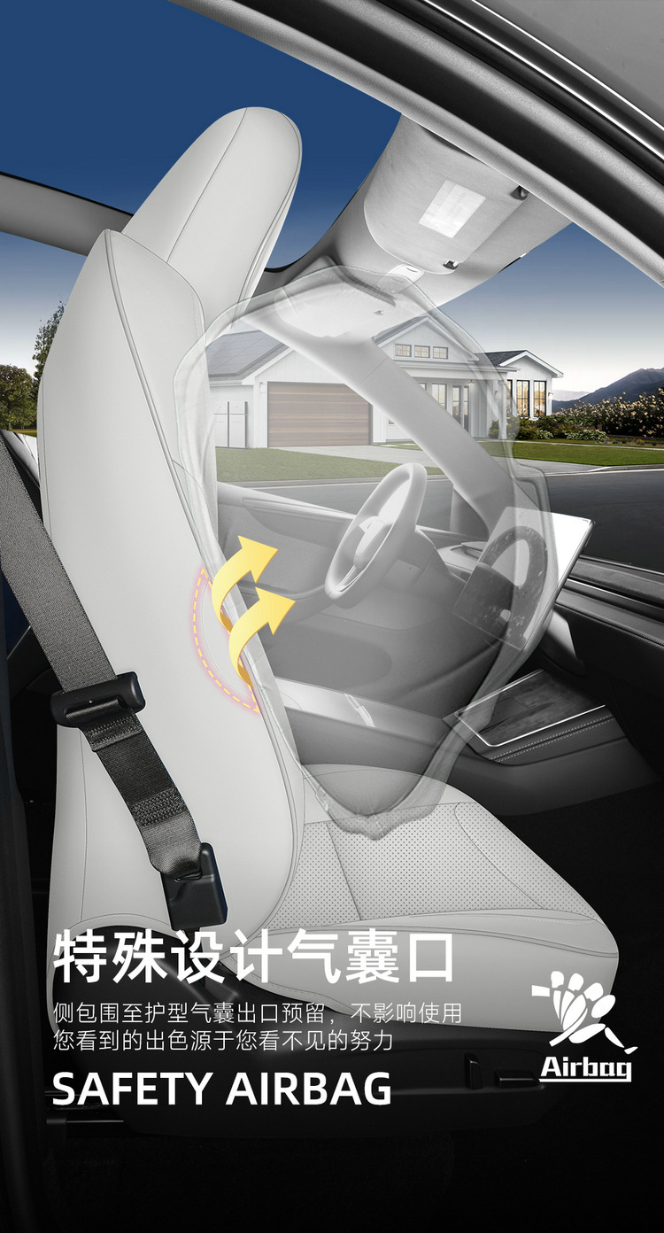 New Model-Specific 25-Piece Tesla Model Y and Model 3 Full Leather Universal Car Seat Covers