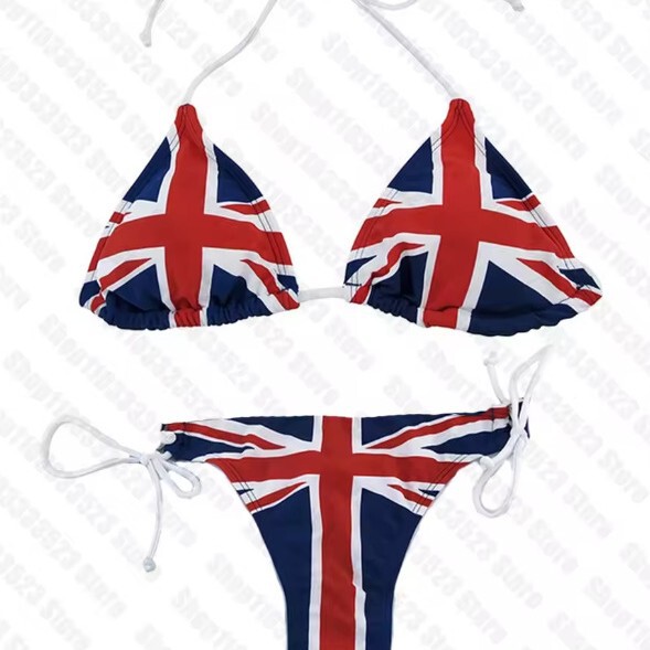 Summer New European and American Style Y2K Bikini with Lace-Up Straps, Personalized Print, Two-Piece Sexy Hot Girl Women's Clothing Wholesale Summer New European and American Style Y2K Bikini with Lace-Up Straps, Personalized Print, Two-Piece Sexy Hot Girl Women's Clothing Wholesale
