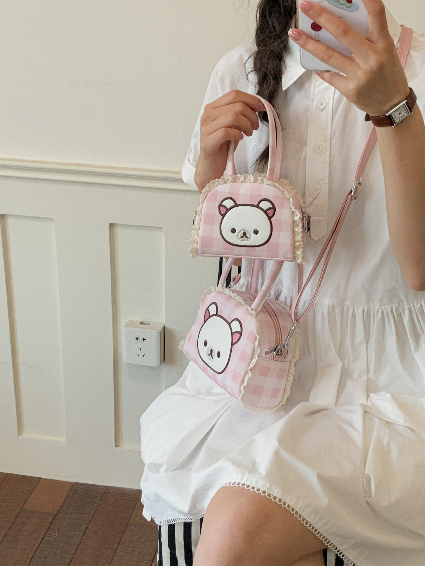Bolso coreano lindo de dibujos animados 2026 padres-hijos de moda mini bolso de cambio nuevo estilo de invierno bolso de lápiz labial para chicas