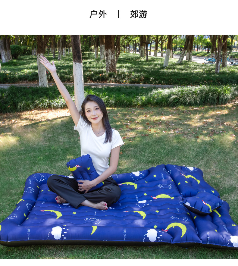 Car Inflatable Bed Car Rear Travel Mattress SUV Sleeping Mat Trunk Universal Air Cushion Car Sleeping Bed