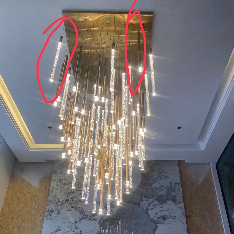 Lámpara de hotel a gran escala, araña de cristal personalizada, lámpara de cristal artesanal, lámpara de cristal en forma de pez, lámpara de Zhongshan, araña grande