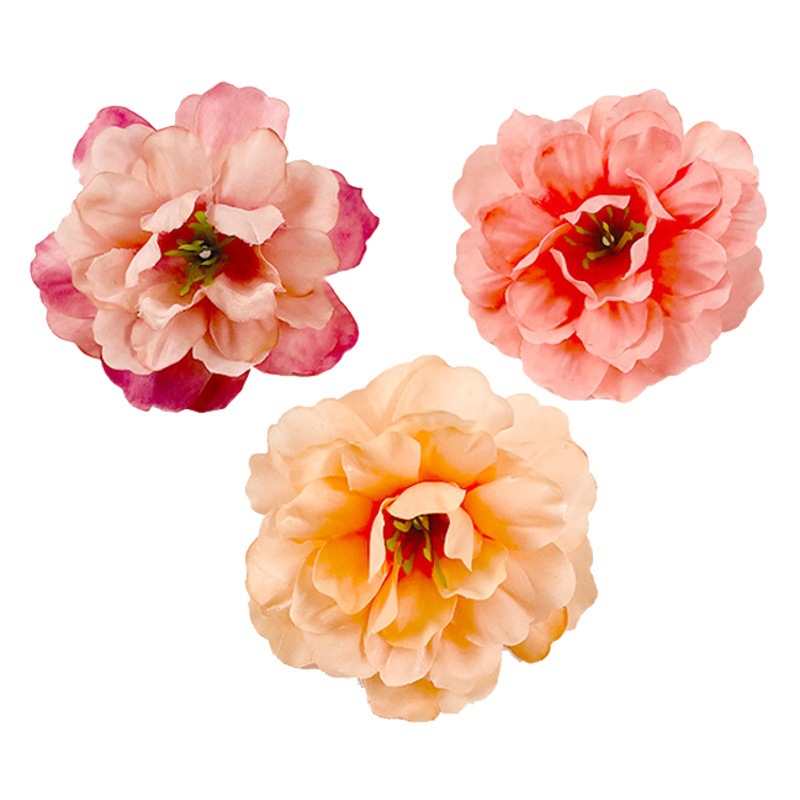 Flor de peonía con núcleo de hierba artificial, guía de boda, arreglo floral, decoración de la sala de estar del hogar, flor de seda al por mayor, fotografía de material de bricolaje