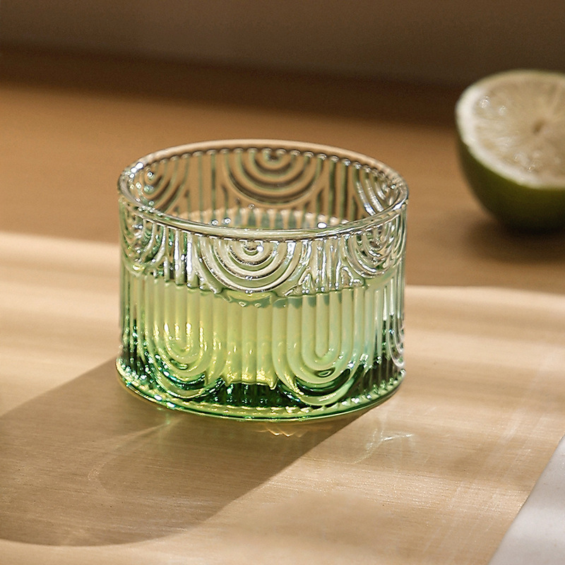 Europa retro vertical de gran capacidad de vidrio fría tetera de agua fría casera taza de jugo de frutas una taza set