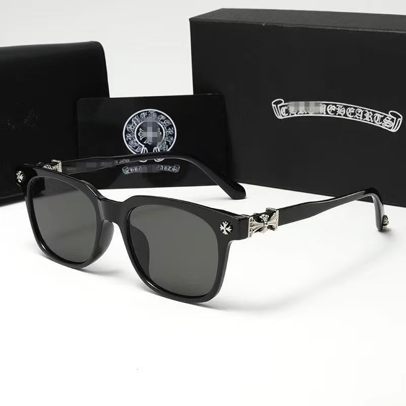 New Fashion Trendy Square Frame Anti-Blue Light Non-Prescription Glasses Retro Large Frame Unisex Eyeglasses for Nearsightedness Cross-Border