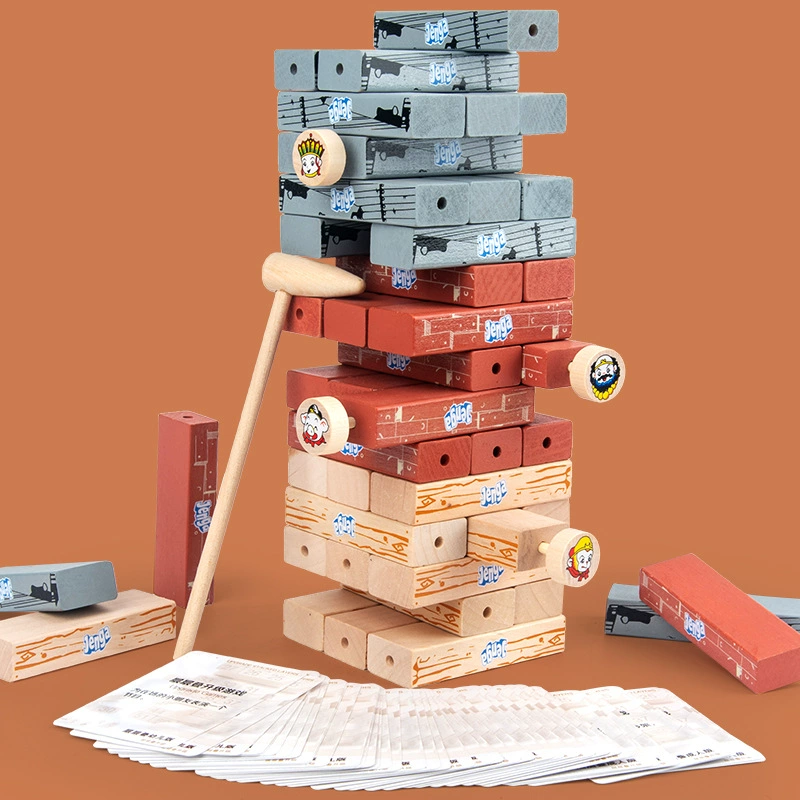 Jenga, tower, constructor, board game, digital toy for adults, teaches balance