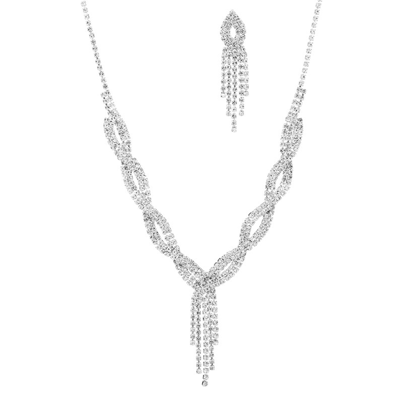 Marca Nueva joyería traje de plata embalaje independiente las mujeres fotografía accesorios collar pendientes traje vestido boda