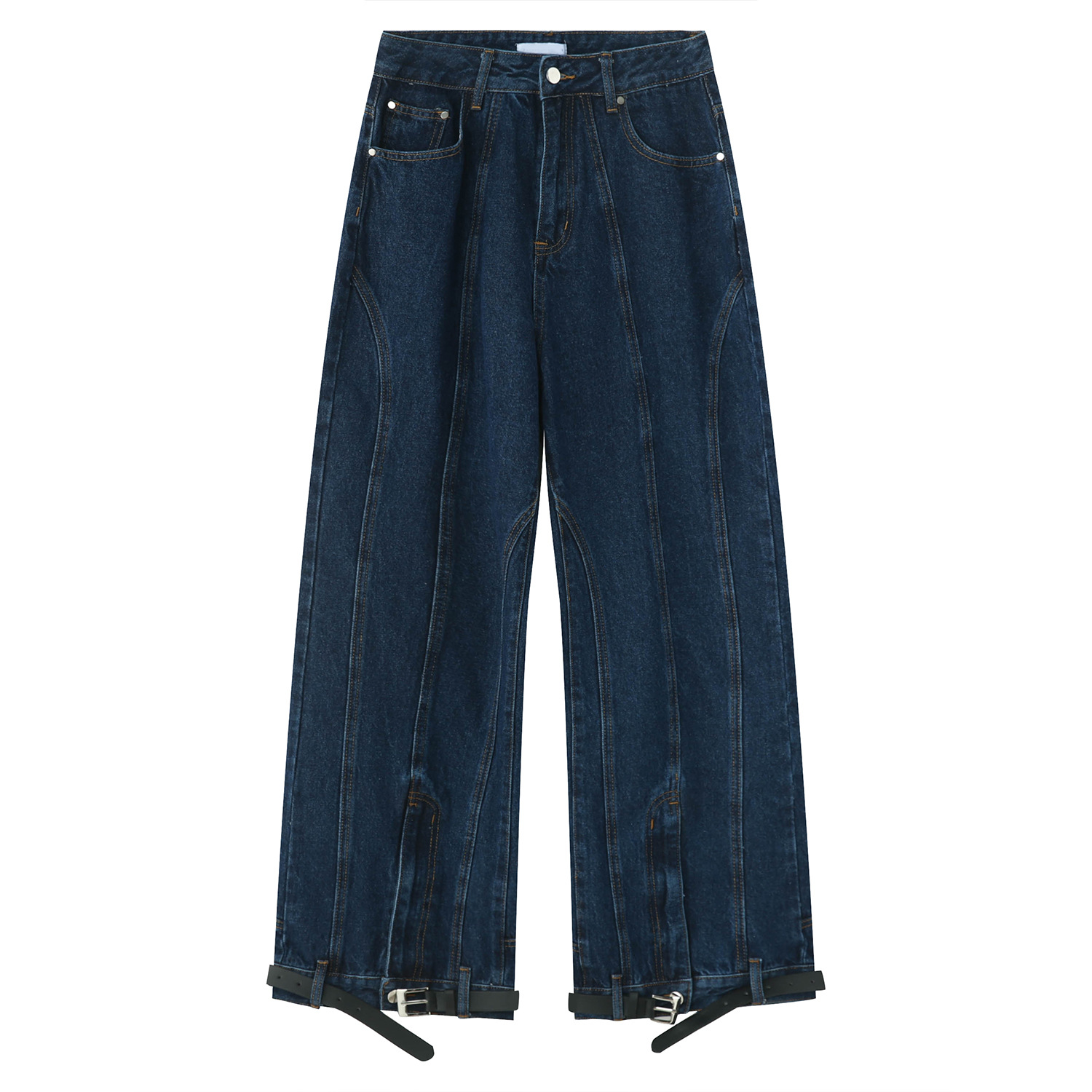 Mtlclothes ropa de Hombre | 2023 otoño americano retro diseño lavado jeans Pantalones rectos sueltos