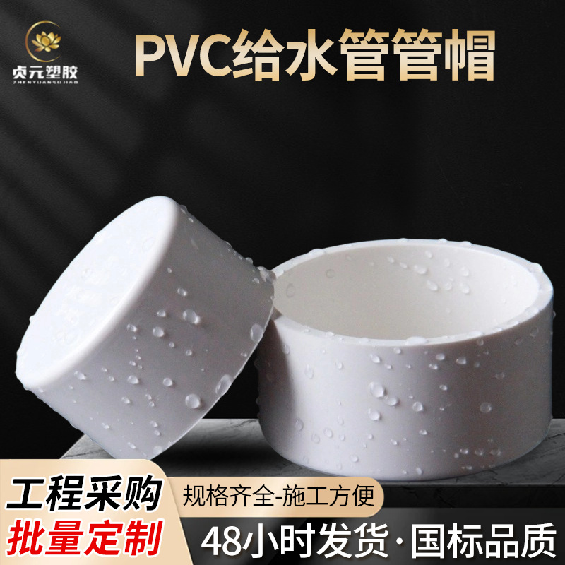 厂家批发PVC管帽堵头闷头多种规格胶粘塑料给水管件配件厂家直营