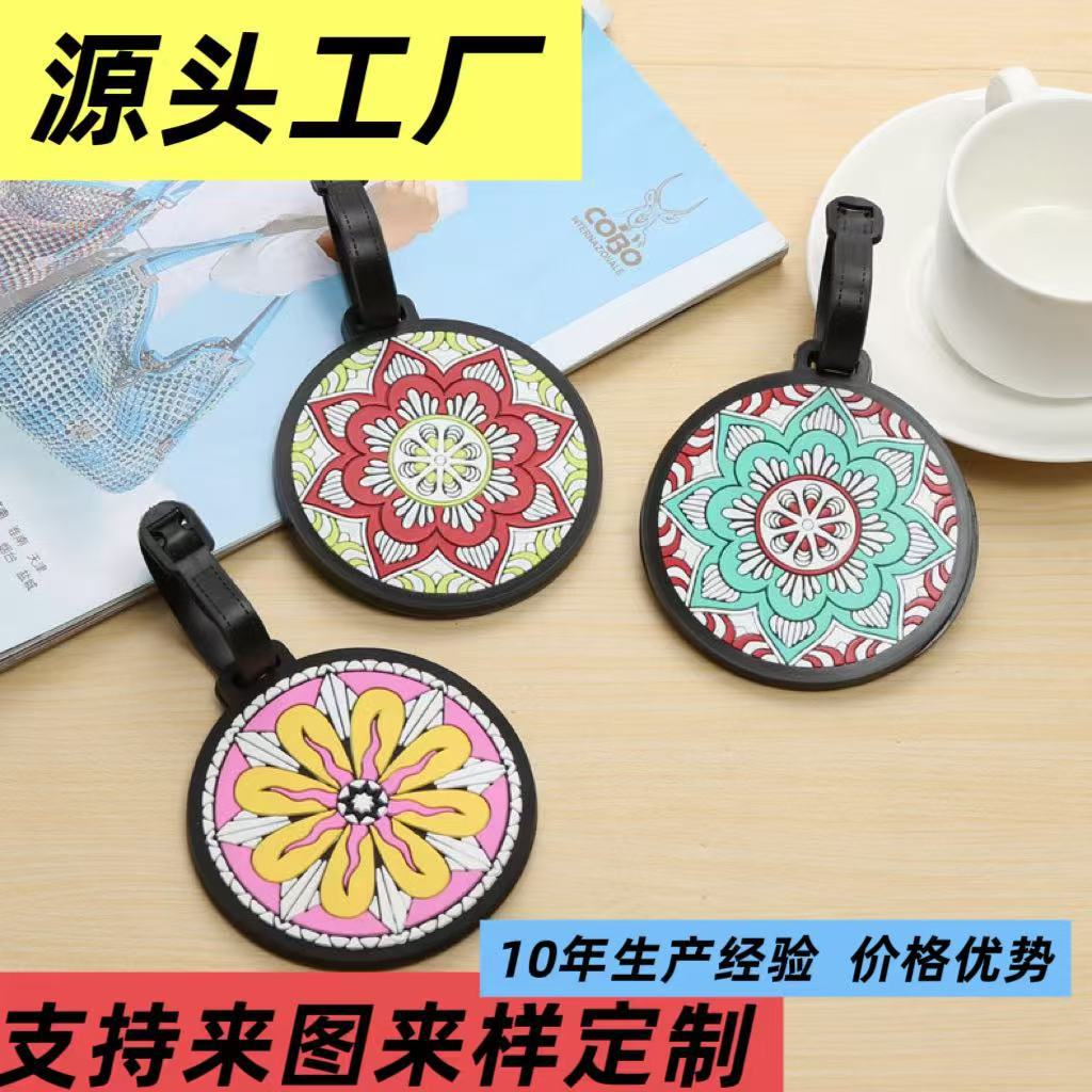 Pvc Luggage Tag Soft Rubber Luggage Tag Pendant Creative Card Holder Travel Suitcase Backpack Name Tag Resin Tag