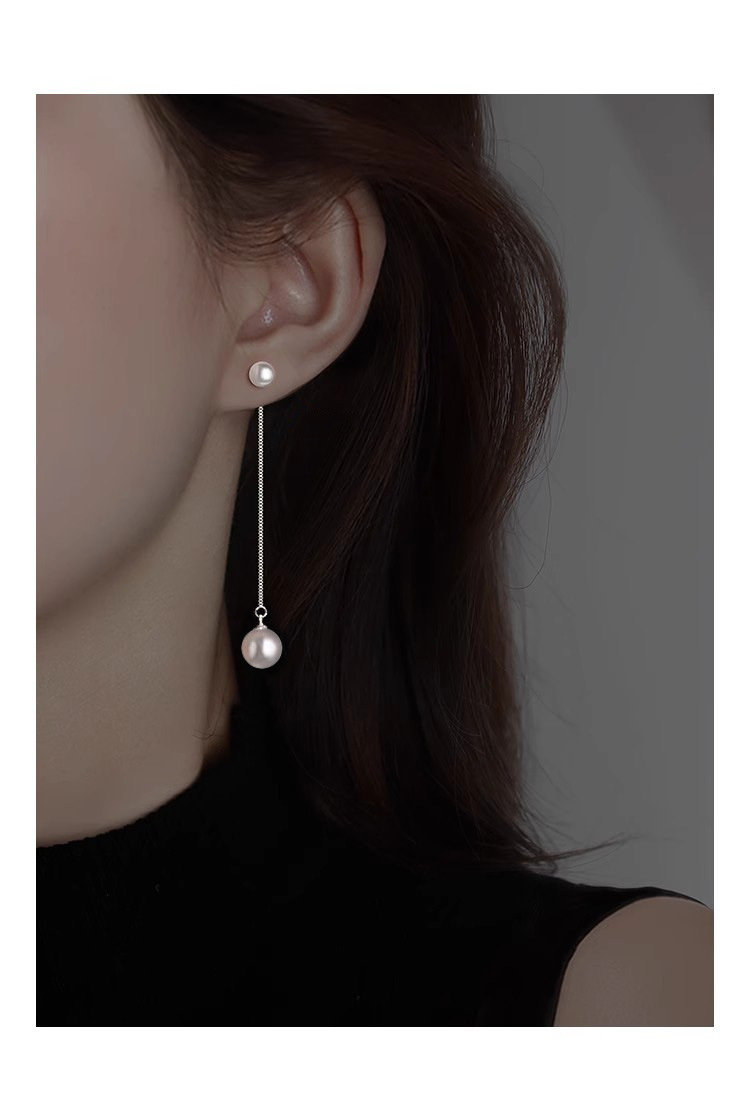 4g Weight 925 Sterling Silver Ear Needle Material Drop Earrings Classification 1 Pair 925 Sterling Silver Imitation Pearl Geometric Drop Earrings