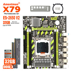 X79オリジナルコア2650V2 CPU、2つの16G 1066/1333メモリ、デスクトップコンピュータサーバーマザーボードセット